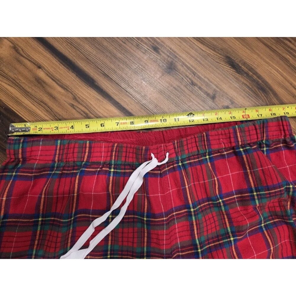 Lands’ End Red Plaid Flannel Pajama Set XL Cotton Button Up PJs Holiday - Picture 5 of 8